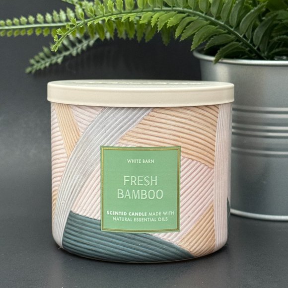 BBW Fresh Bamboo White Barn Bath & Body Works 3 Wick Candle - Picture 1 of 10